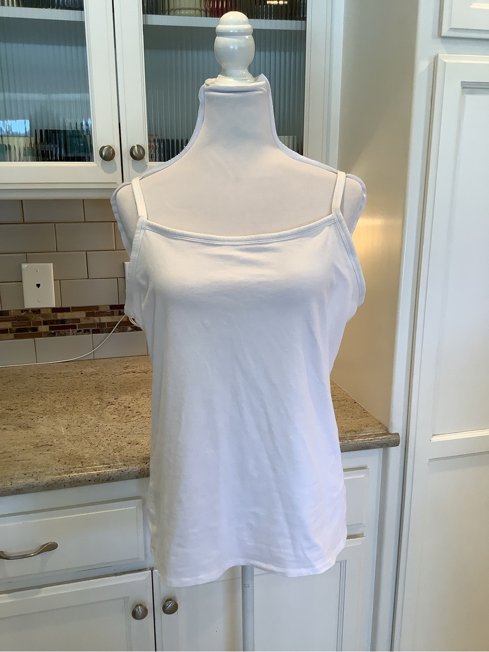 Duluth Trading Co White Spaghetti-Strap Tank Top